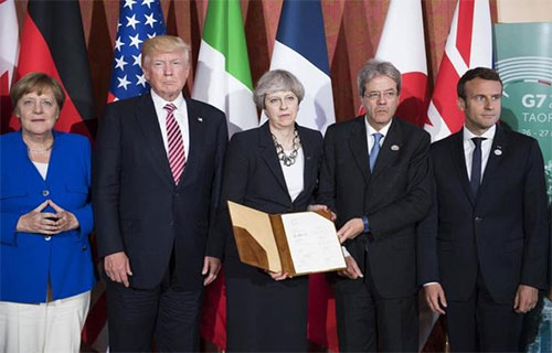 Trump junto a líderes europeos Trump no soporta que exista esa unidad llamada Unión Europea